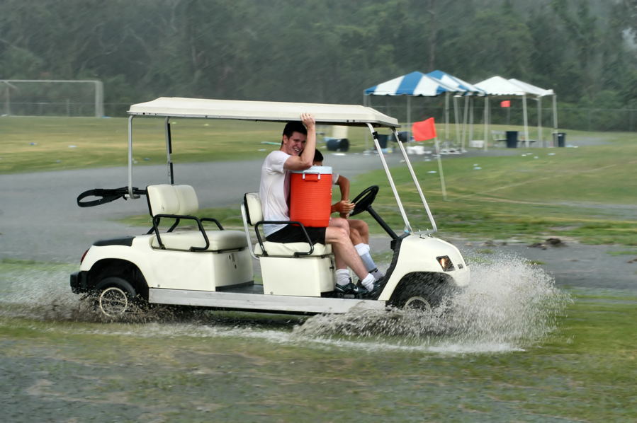 prepare for a worse score when playing golf in the rain